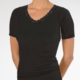 Nina von C. Wool Silk Halbarm Shirt schwarz 44