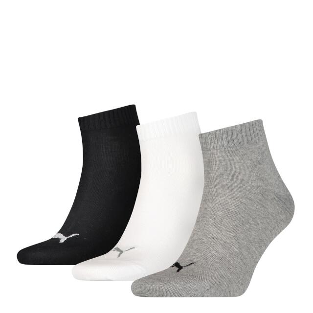Puma Quarter Socken grau/weiss/schwarz 43 - 46  6er- Pack  (2x3)