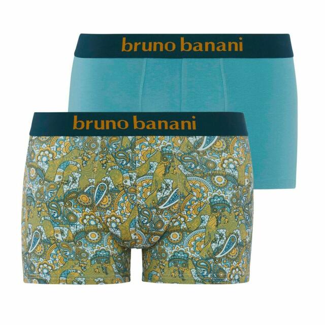 2er-Pack Bruno Banani Boxershorts Indo Elephant orange/aqua-print/aqua 4391 S