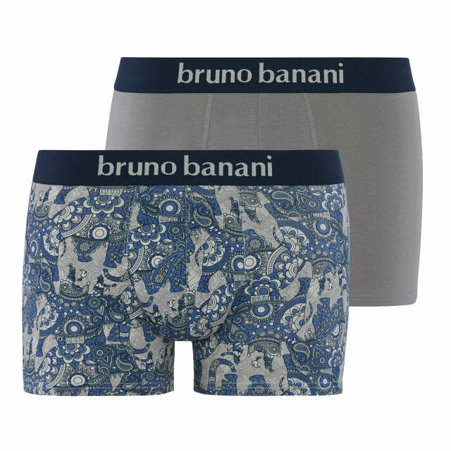 2er-Pack Bruno Banani Boxershorts Indo Elephant kobaltblau/grau-print/grau 4393 L